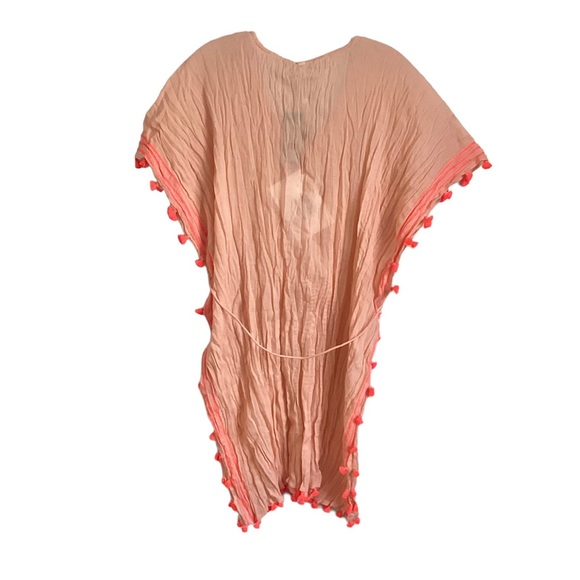 NEW Seafolly Tasseled embroidered kaftan Coverup OSFM Peach - Picture 3 of 8
